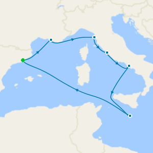 Spain, France, Italy & Malta Fly Cruise from Barcelona