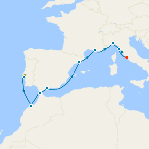 Western Mediterranean to Rome with Luxury Lisbon Stay.