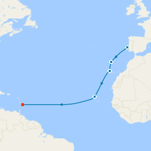 Atlantic Westbound from Lisbon - Fly Cruise.