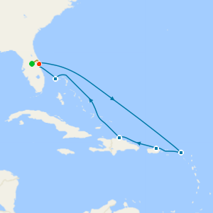 Eastern Caribbean & Celebration Key with 7nt Orlando Stay and Car Hire