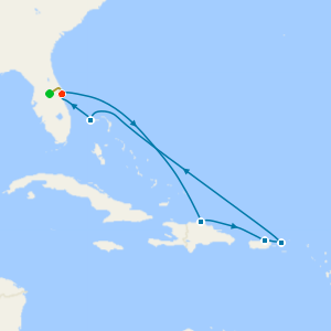 Eastern Caribbean & Celebration Key with 7nt Orlando Stay and Car Hire