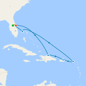 Eastern Caribbean & Celebration Key with 7nt Orlando Stay and Car Hire