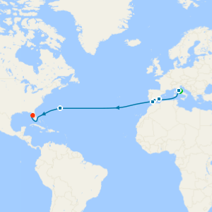 Transatlantic from Rome to Tampa with Stay