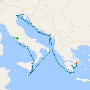 Dalmatian Gems, Malta, Italy & Greece from Civitavecchia (Rome) with 1nt Stay 