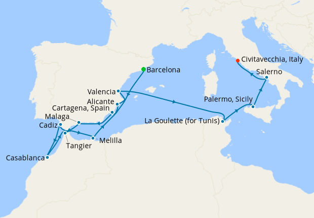 Cruise Itinerary Map
