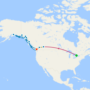 Toronto, Niagara Falls & Rocky Mountaineer from Banff to Vancouver & Alaska Roundtrip Collectors' Voyage 