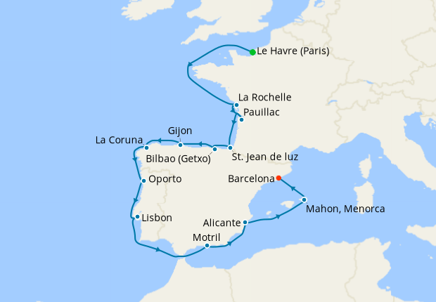 Cruise Itinerary Map