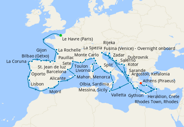 Cruise Itinerary Map