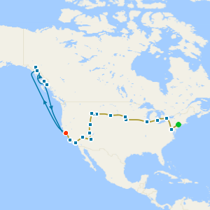 The Great American Crossing Coach Tour with Alaska & Dawes Glacier Explorer