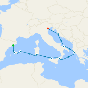 Spring in Southern Europe from Barcelona to Fusina