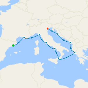 Romantic Locales & Canals from Barcelona to Fusina