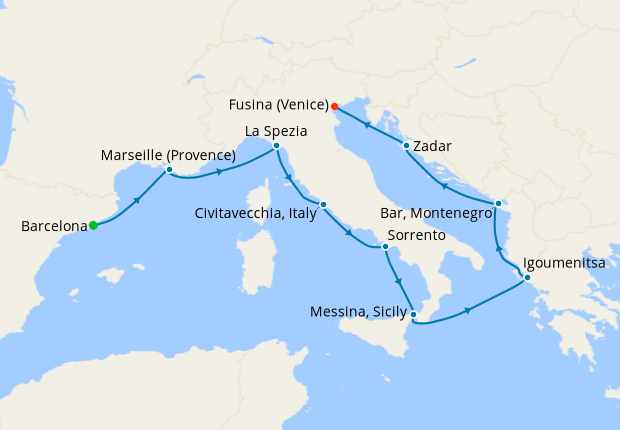 Cruise Itinerary Map
