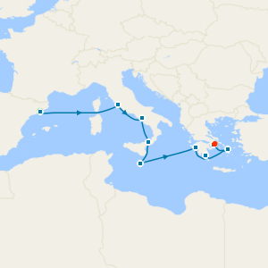 Coastal Charisma with Barcelona and Athens Stays