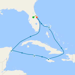 Western Caribbean from Port Canaveral with 7nt Orlando Stay & Car Hire