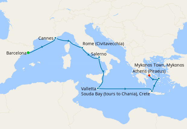 Cruise Itinerary Map