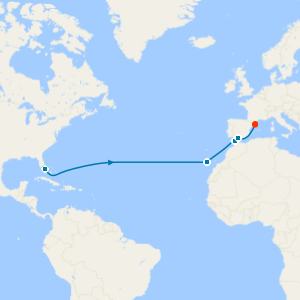Spain & Morocco Transatlantic with Miami Beach Stay