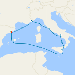 Italy, Spain & French Riviera from Barcelona with Stay