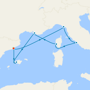 Italy, Spain & French Riviera from Barcelona with Stay