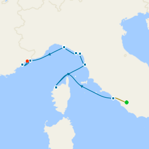 Luxury Stays in Rome & Nice, French & Italian Rivieras, voyage from Civitavecchia.