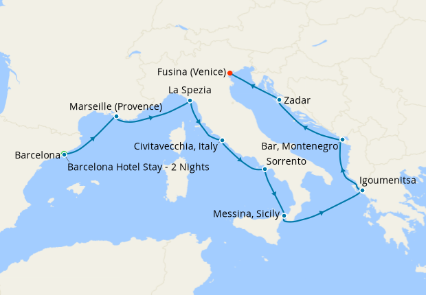 Cruise Itinerary Map