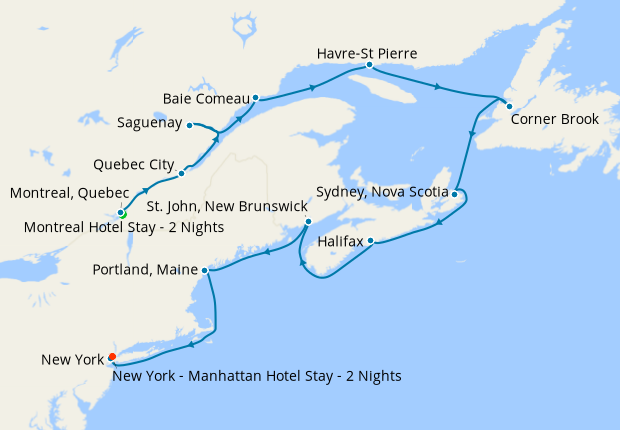 Cruise Itinerary Map