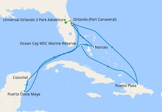 Cruise Itinerary Map