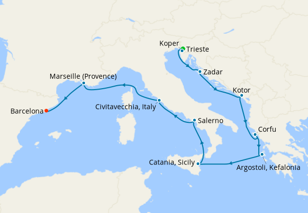Cruise Itinerary Map