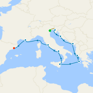Treasures Though Time from Trieste to Barcelona with Venice Stay