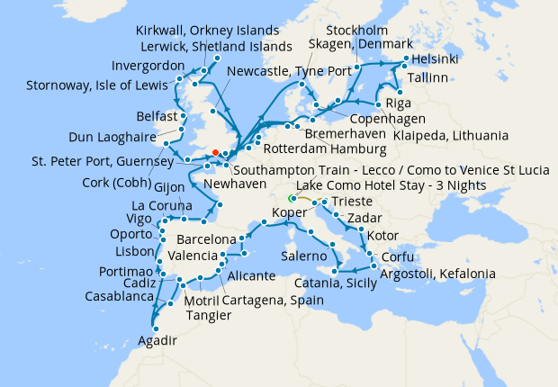 Cruise Itinerary Map