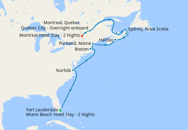 Cruise Itinerary Map