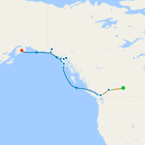 Rocky Mountaineer from Banff to Vancouver & Alaska Glaciers Northbound from Vancouver