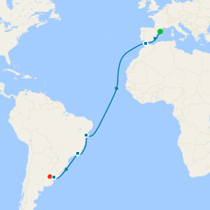 Spain to Argentina Transatlantic Fly Cruise