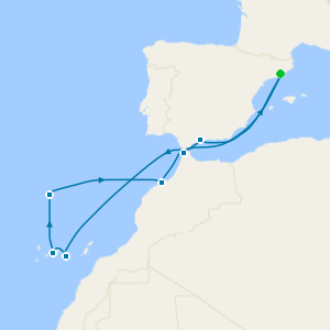 Madeira, Canaries & Morocco Fly Cruise Holiday from Barcelona