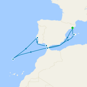 Spain, Portugal & Morocco Fly Cruise from Barcelona