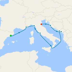 Italy, France & Croatia Fly Cruise from Barcelona