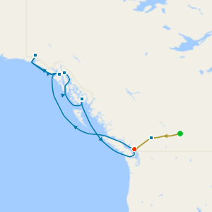 Rocky Mountaineer from Banff to Vancouver & Alaska with Hubbard Glacier from Vancouver