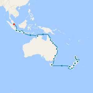 Australasia & Indonesia to Singapore with Auckland & Sentosa Island Stays