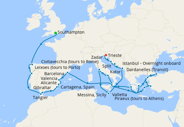 Cruise Itinerary Map