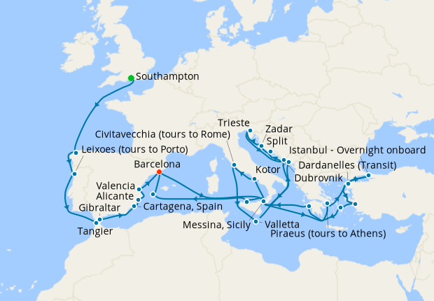 Cruise Itinerary Map