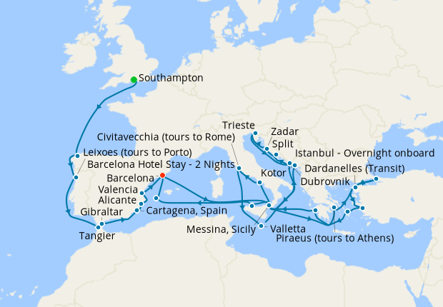 Cruise Itinerary Map