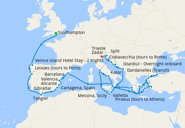 Cruise Itinerary Map