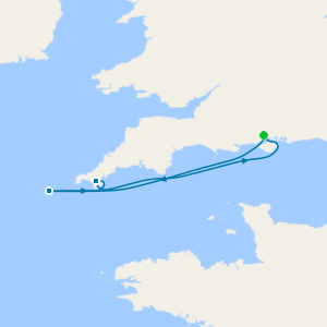 Coast of Cornwall & the Isles of Scilly from Southampton