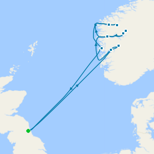 Scenic Summertime Fjords of Norway from Newcastle