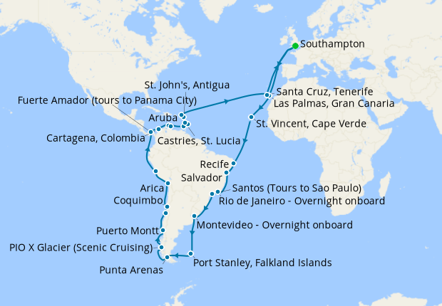 Cruise Itinerary Map