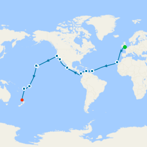 Southampton to Auckland