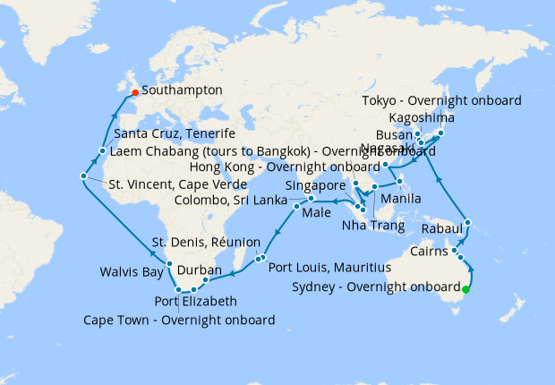 Cruise Itinerary Map