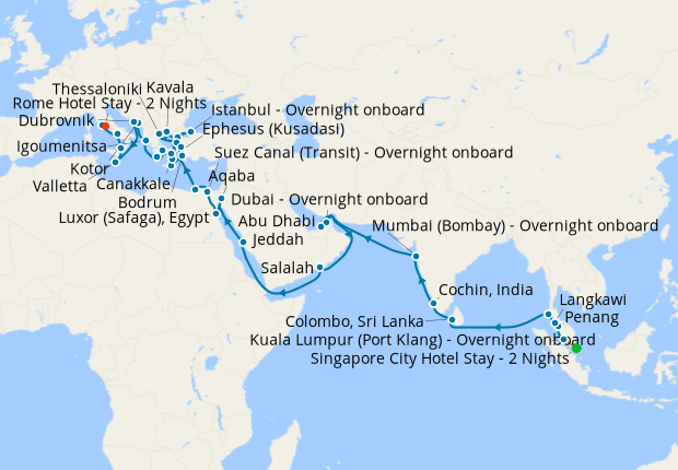 Cruise Itinerary Map