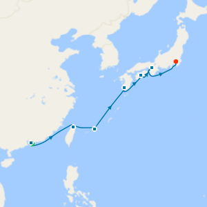 Hong Kong, Kochi, & Osaka to Tokyo with 1 Nt Stay