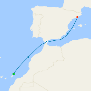 Mediterranean and Canary Islands from Arrecefe de Lanzarote