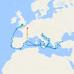 No Fly Mediterranean, Greek Islands & Adriatic from Southampton with Barcelona and Paris Stays